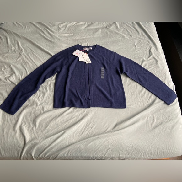 NWT Uniqlo Ines de la Fressange Blue Linen Blend Cardigan XXS - Picture 2 of 3